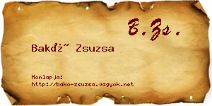 Bakó Zsuzsa névjegykártya